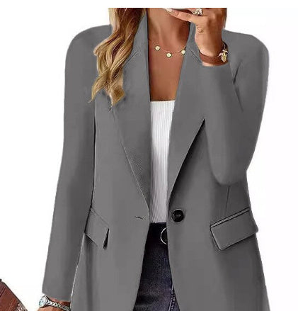 Women’s Lapel Casual Suit Jacket | Long Sleeve Outwear for Commuting - MegaMart USA