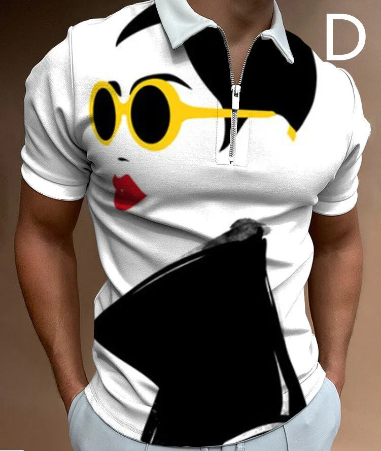 Face Art Print T-shirt for Men | Stylish Streetwear Short Sleeve Tee USA - MegaMart USA