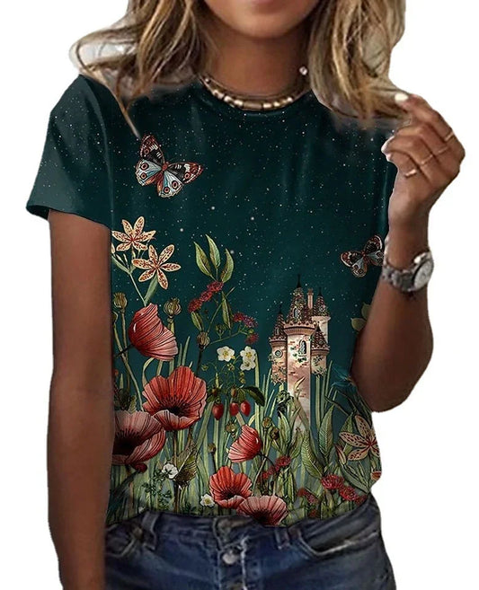 Casual Printed T-shirt for Women | Comfortable & Stylish Tee for USA - MegaMart USA