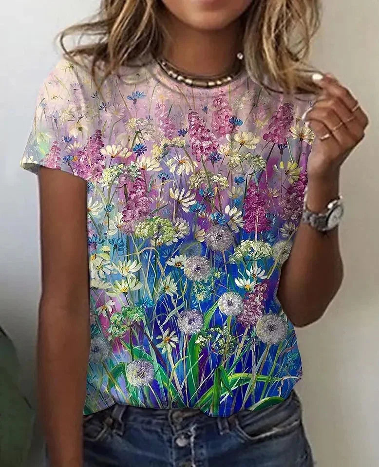 Casual Printed T-shirt for Women | Comfortable & Stylish Tee for USA - MegaMart USA