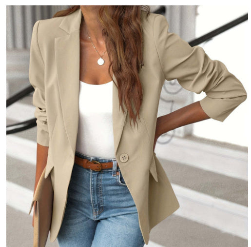 Women’s Lapel Casual Suit Jacket | Long Sleeve Outwear for Commuting - MegaMart USA