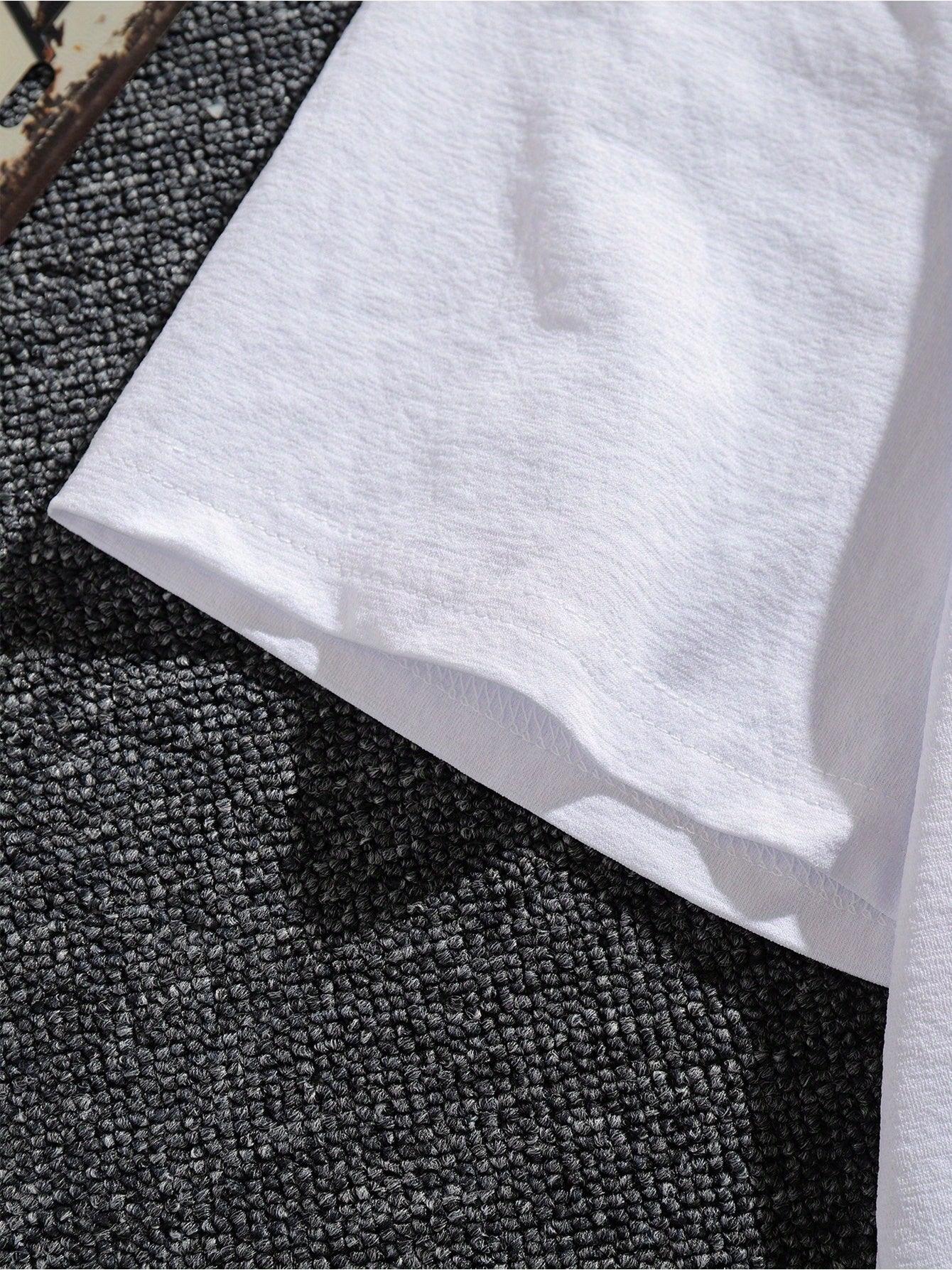 Trendy White T-shirt for Men | Casual Summer Streetwear Hiphop Tee USA - MegaMart USA