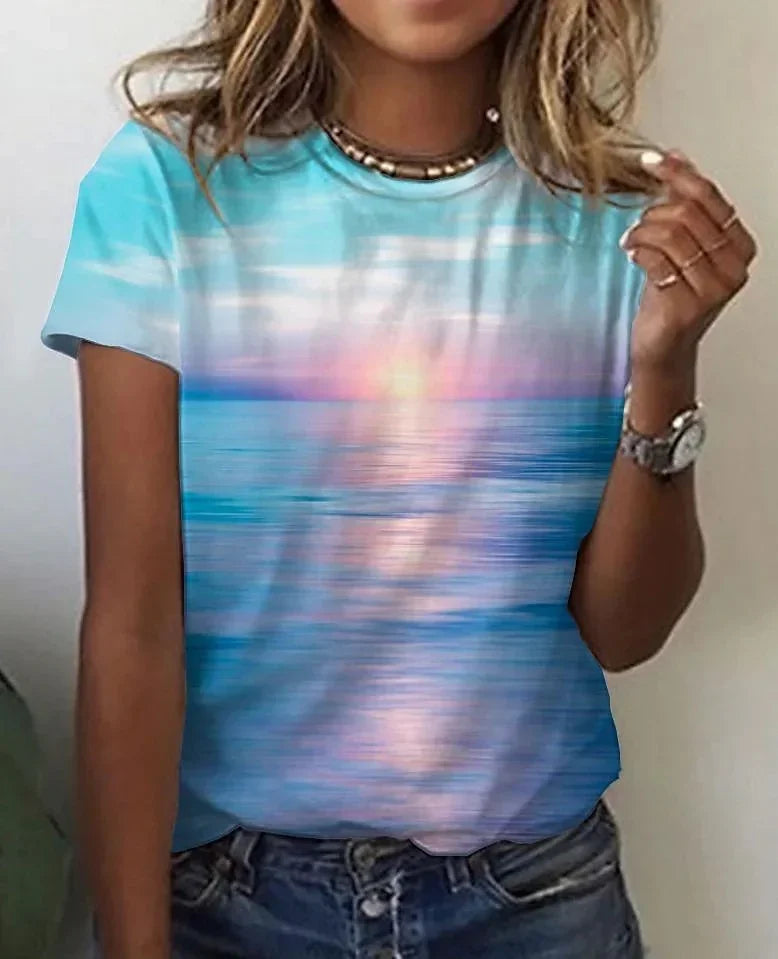 Casual Printed T-shirt for Women | Comfortable & Stylish Tee for USA - MegaMart USA