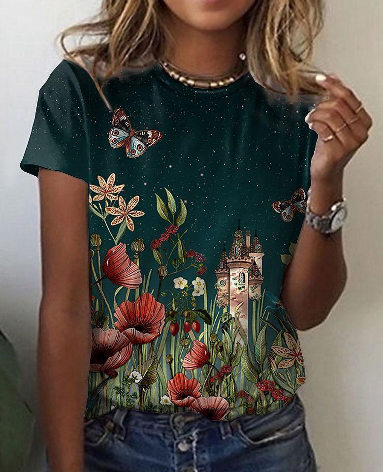 Casual Printed T-shirt for Women | Comfortable & Stylish Tee for USA - MegaMart USA