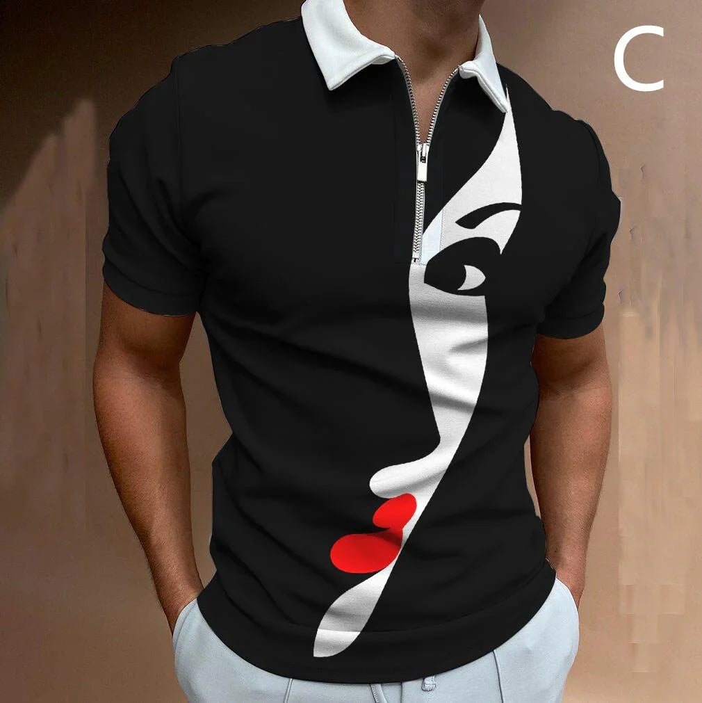 Face Art Print T-shirt for Men | Stylish Streetwear Short Sleeve Tee USA - MegaMart USA