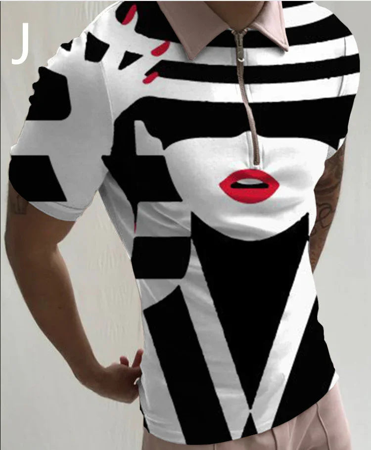 Face Art Print T-shirt for Men | Stylish Streetwear Short Sleeve Tee USA - MegaMart USA