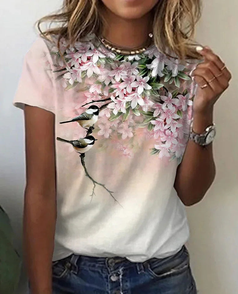 Casual Printed T-shirt for Women | Comfortable & Stylish Tee for USA - MegaMart USA