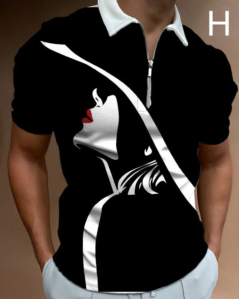 Face Art Print T-shirt for Men | Stylish Streetwear Short Sleeve Tee USA - MegaMart USA