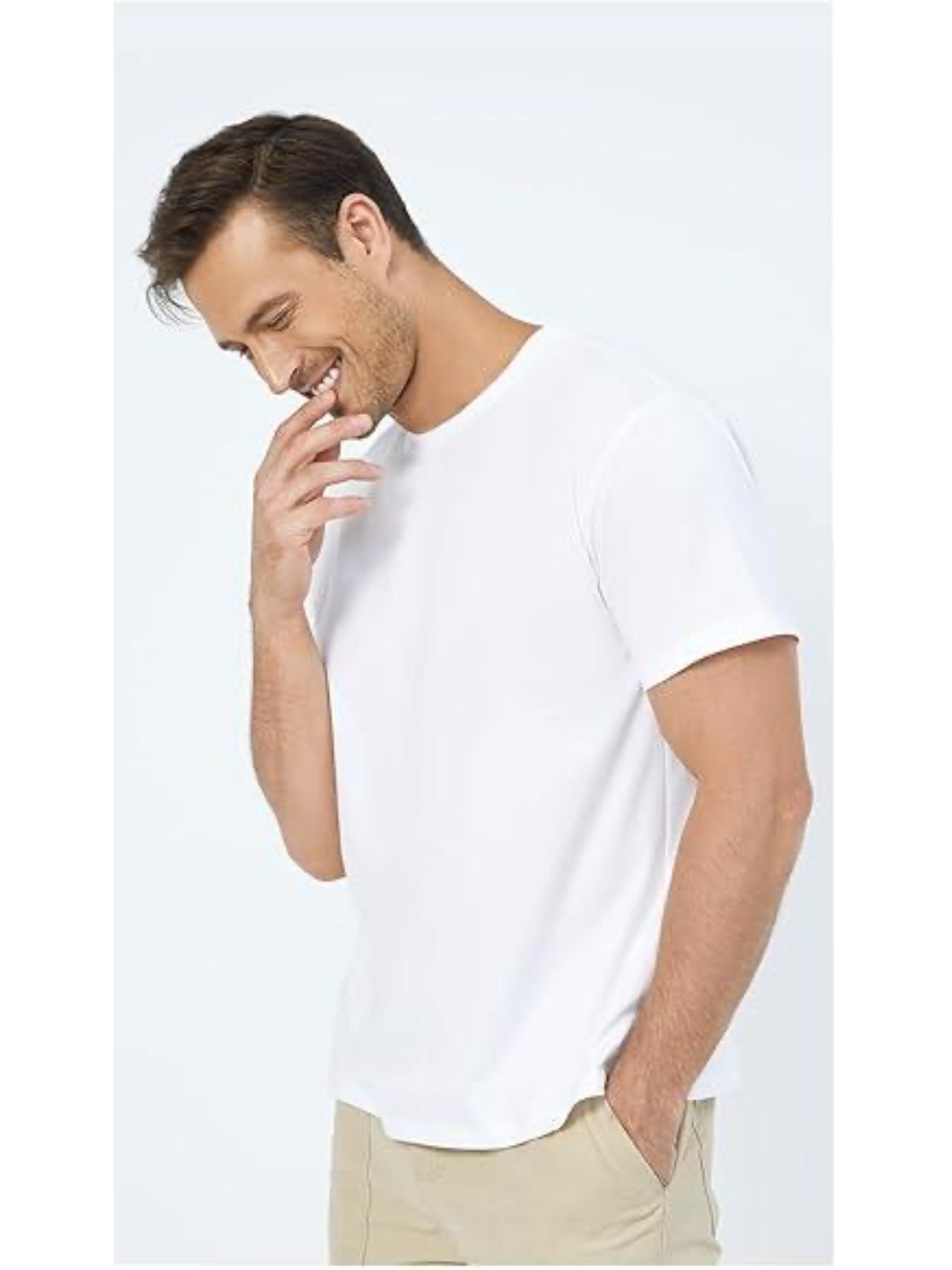 Men’s Basic Crewneck Tee | Water-Repellent Cotton Polyester T-Shirt - MegaMart USA