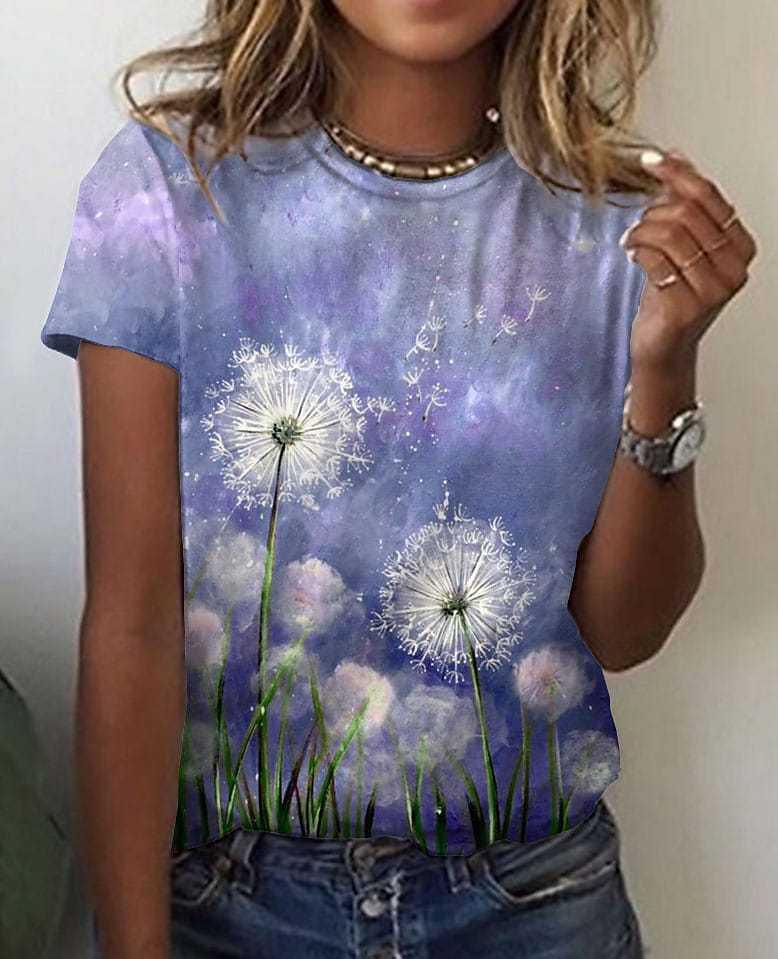 Casual Printed T-shirt for Women | Comfortable & Stylish Tee for USA - MegaMart USA
