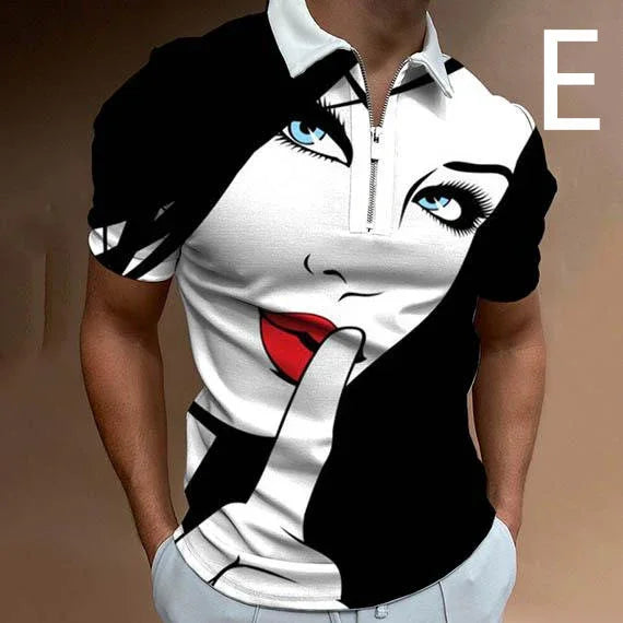 Face Art Print T-shirt for Men | Stylish Streetwear Short Sleeve Tee USA - MegaMart USA