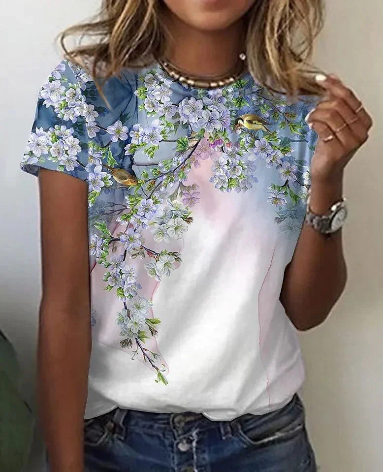 Casual Printed T-shirt for Women | Comfortable & Stylish Tee for USA - MegaMart USA