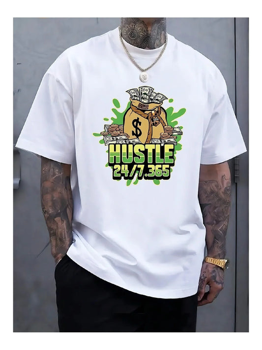 Trendy White T-shirt for Men | Casual Summer Streetwear Hiphop Tee USA - MegaMart USA