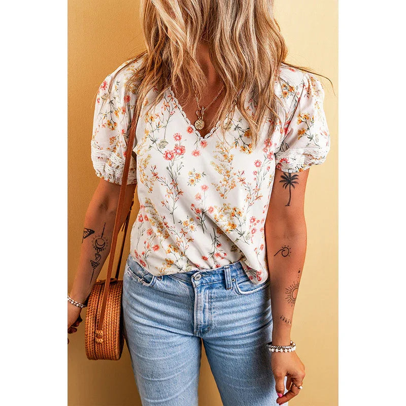 Personalized Floral T-shirt for Women | Stylish & Comfortable Summer Tee - MegaMart USA