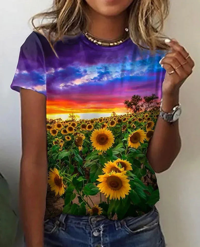 Casual Printed T-shirt for Women | Comfortable & Stylish Tee for USA - MegaMart USA