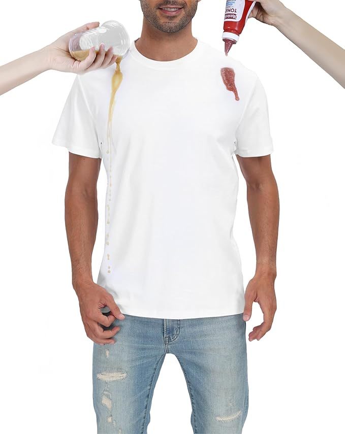 Men’s Basic Crewneck Tee | Water-Repellent Cotton Polyester T-Shirt - MegaMart USA